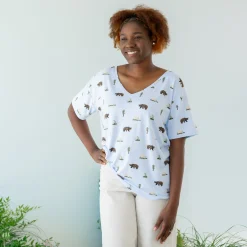 Kyte Baby Women's Relaxed Fit V-Neck in Yosemite Best