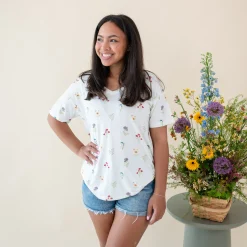 Kyte Baby Women’s Relaxed Fit V-Neck in Wildflower New