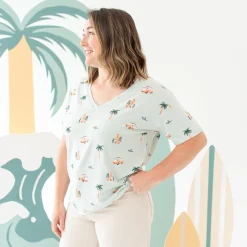 Kyte Baby Women's Relaxed Fit V-Neck in Dew Surf Discount