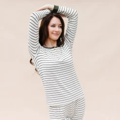 Kyte Baby Women’s Ribbed Henley Set in Fir Stripe Sale