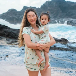 Kyte Baby Women's Short Sleeve Pajama Set in Dew Surf Hot