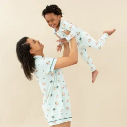 Kyte Baby Women's Short Sleeve Pajama Set in Dew Surf Hot