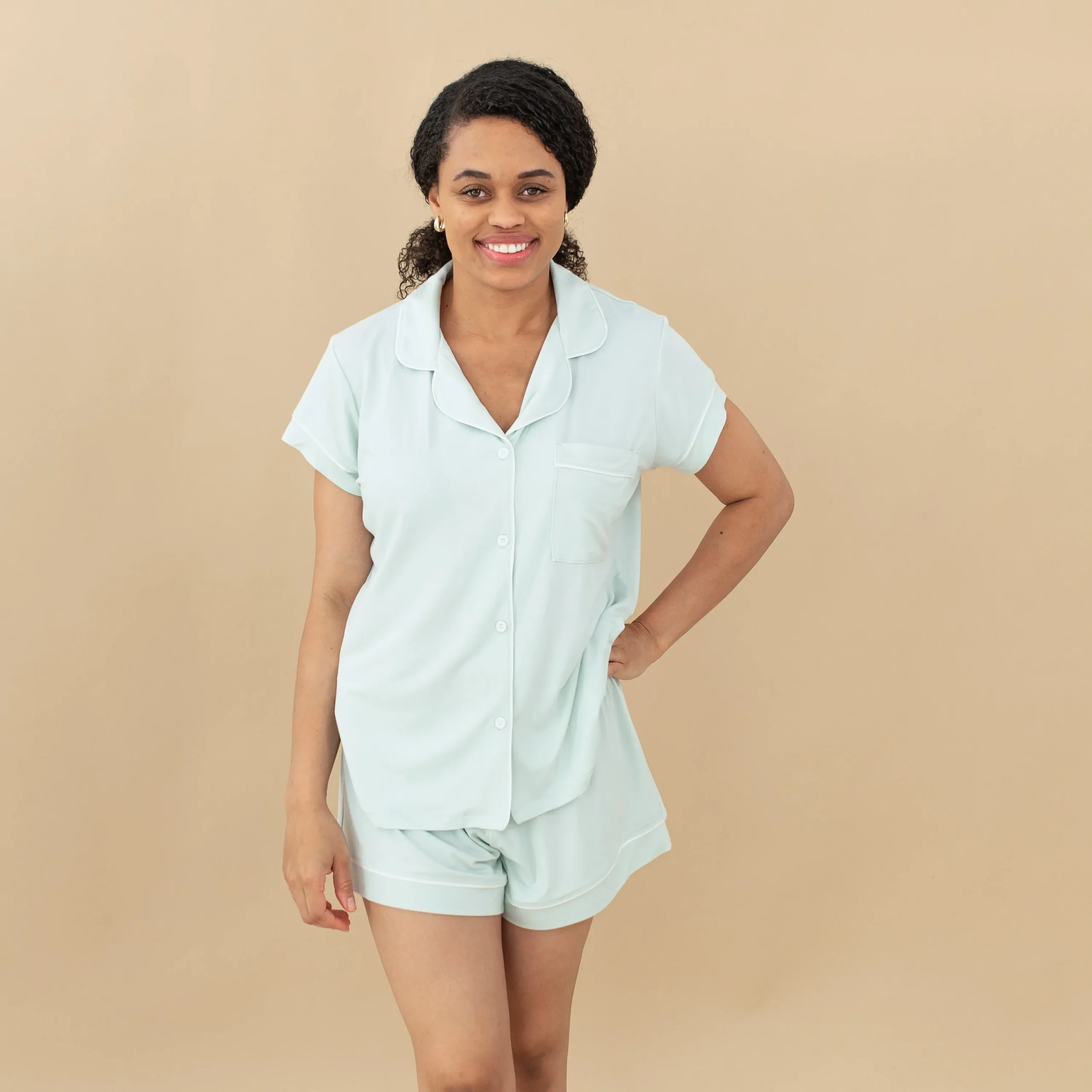 Kyte Baby Women's Short Sleeve Pajama Set in Dew Discount