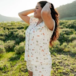 Kyte Baby Women's Short Sleeve Pajama Set in Road Trip