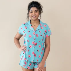Kyte Baby Women’s Short Sleeve Pajama Set in Hibiscus Outlet
