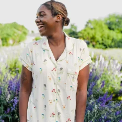 Kyte Baby Women’s Short Sleeve Pajama Set in Wildflower Clearance