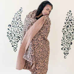 Kyte Baby Youth Blanket in 2.5 Latte Leopard Hot