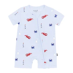 Kyte Baby Zipper Shortall Romper in Harbor