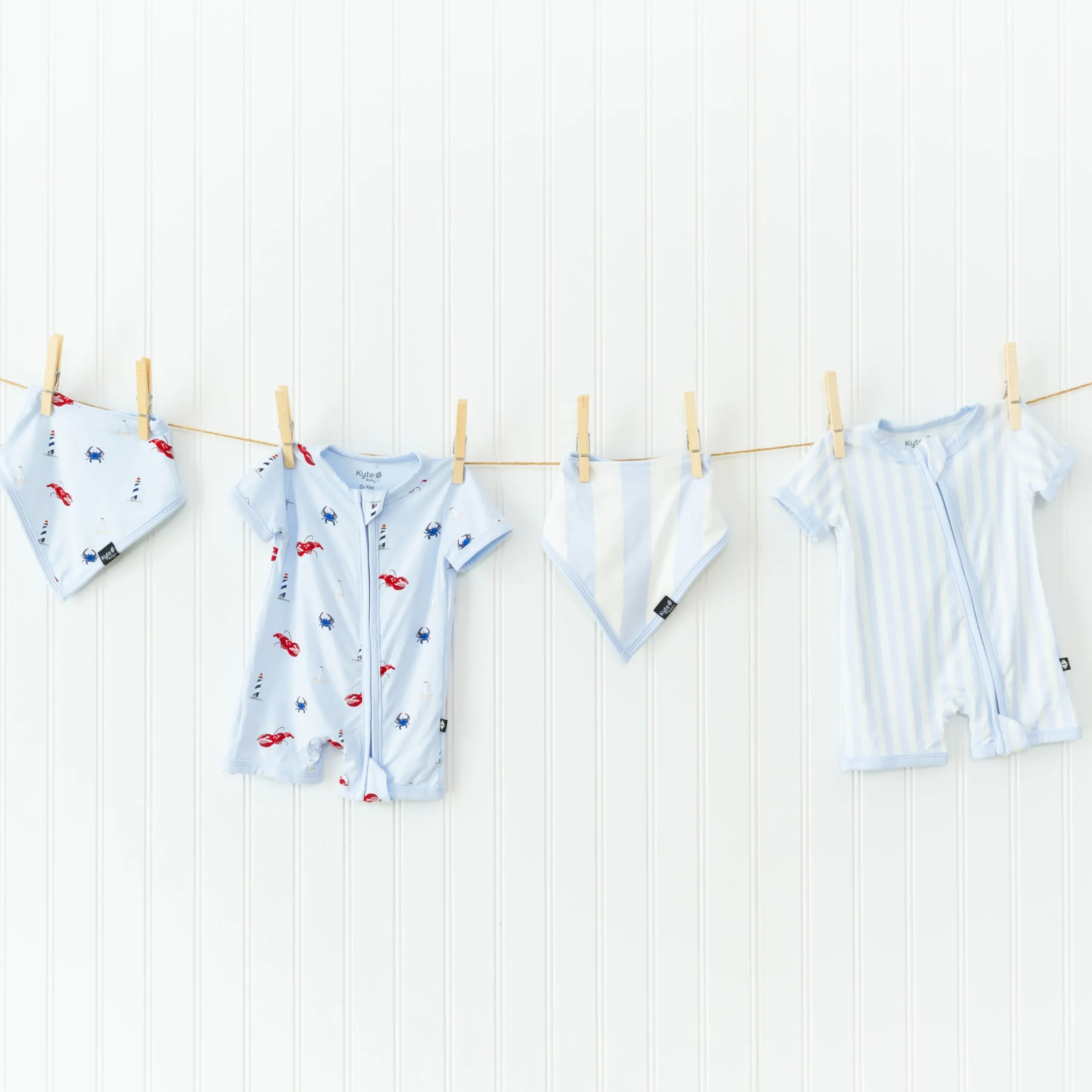 Kyte Baby Zipper Shortall Romper in Harbor