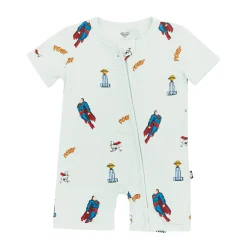 Kyte Baby Zipper Shortall Romper in Superman™ Sale