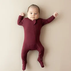 Kyte Baby Zippered Footie in Burgundy Best