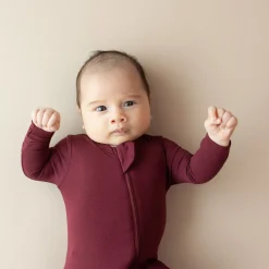 Kyte Baby Zippered Footie in Burgundy Best