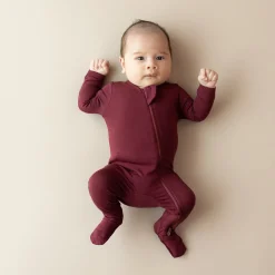 Kyte Baby Zippered Footie in Burgundy Best