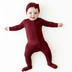 Kyte Baby Zippered Footie in Burgundy Best