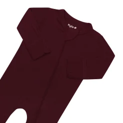 Kyte Baby Zippered Footie in Burgundy Best