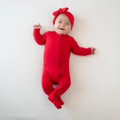 Kyte Baby Zippered Footie in Cardinal Hot