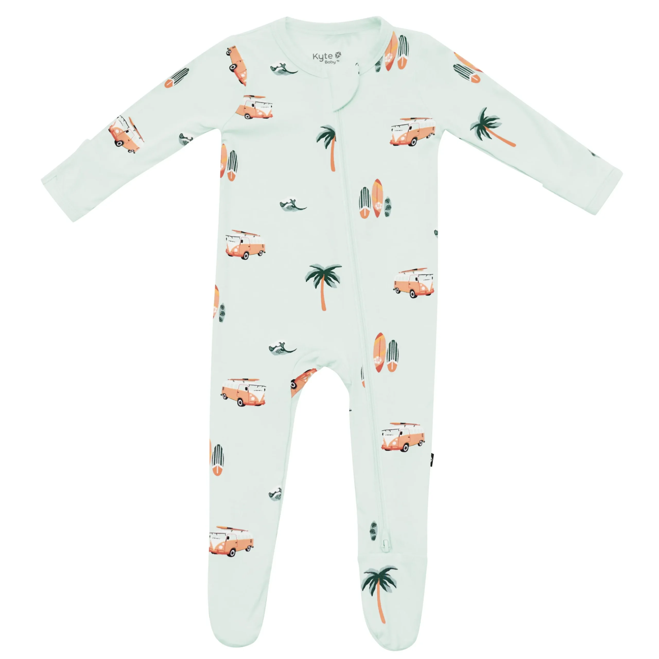 Kyte Baby Zippered Footie in Dew Surf Outlet