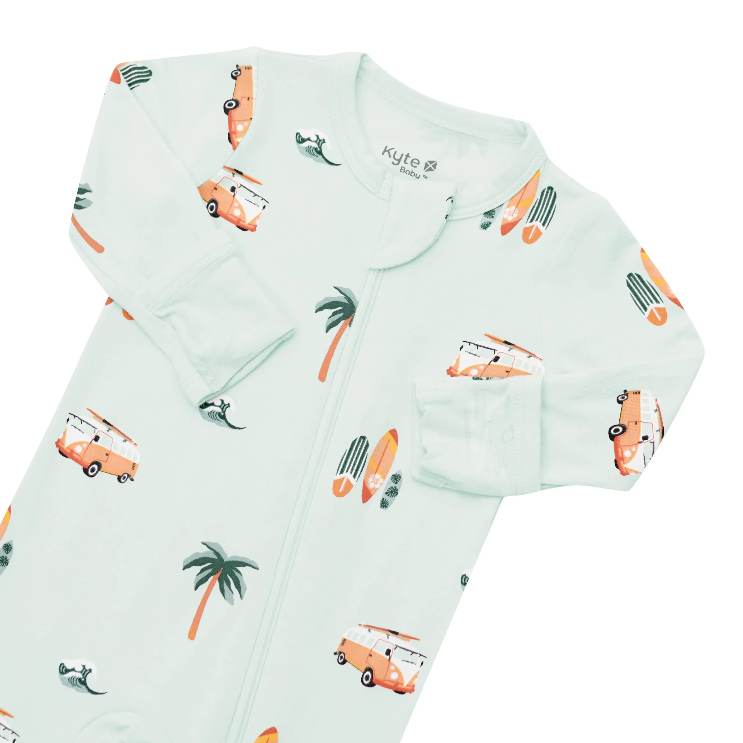 Kyte Baby Zippered Footie in Dew Surf Outlet