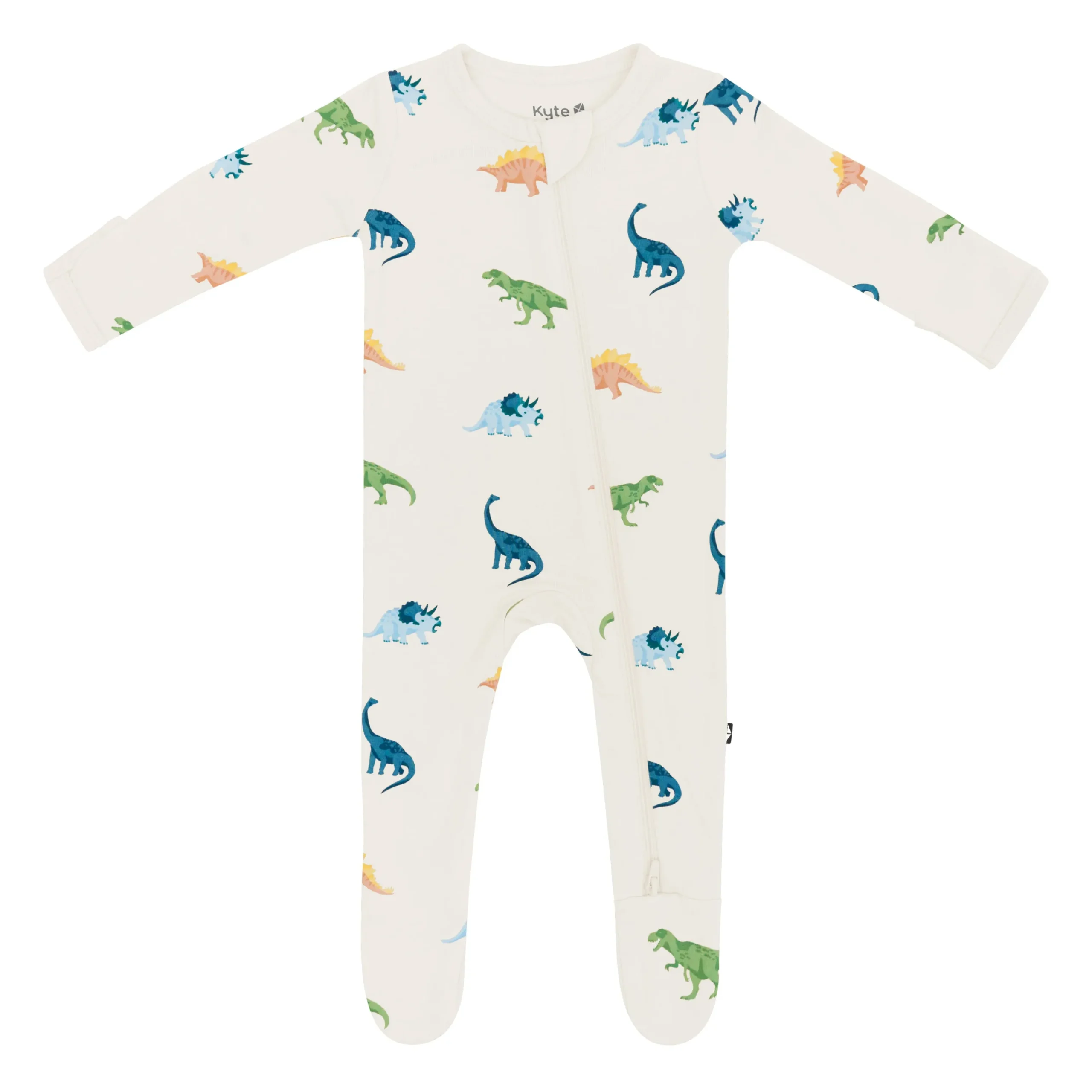 Kyte Baby Zippered Footie in Ecru Roar New