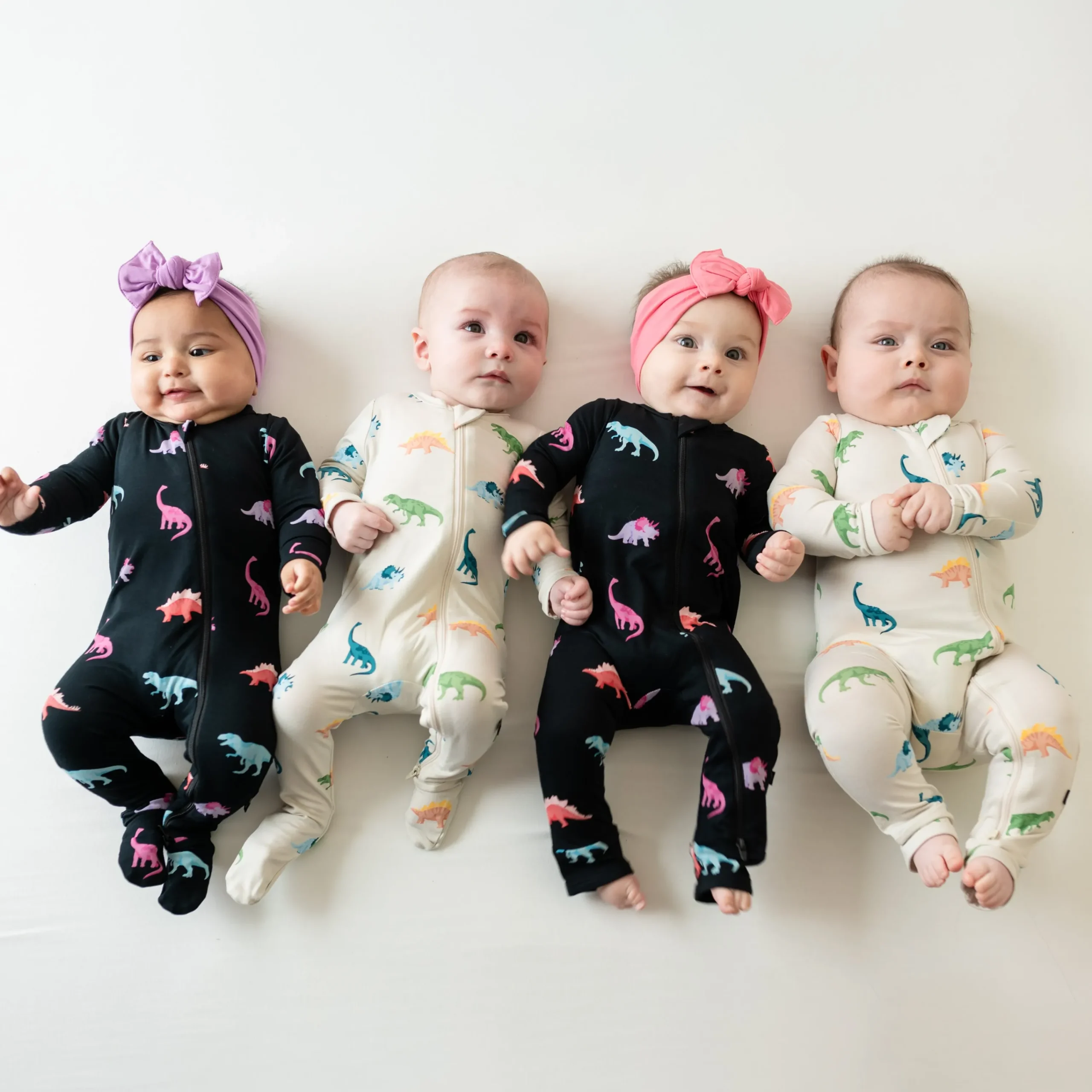 Kyte Baby Zippered Footie in Ecru Roar New