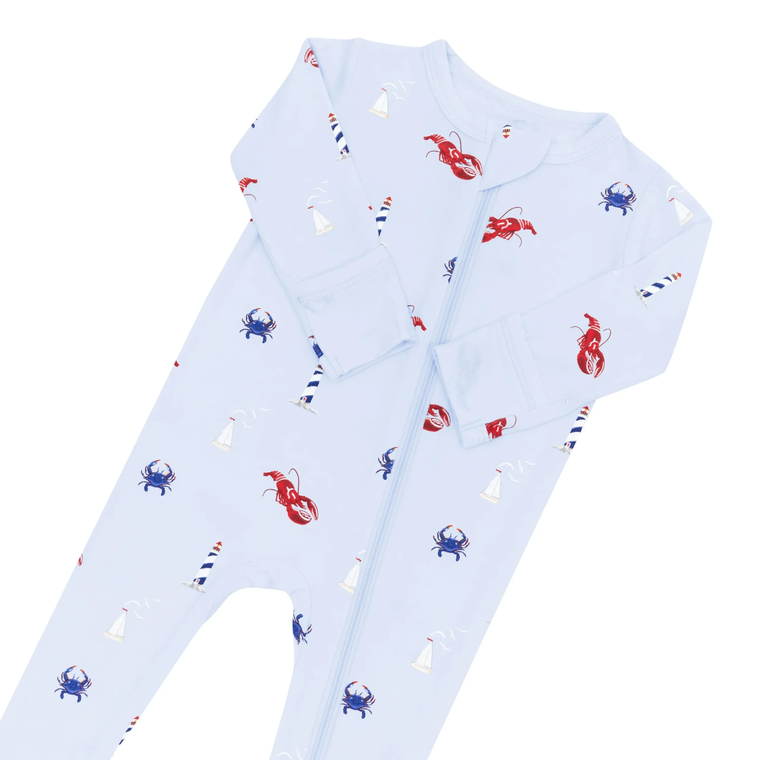 Kyte Baby Zippered Footie in Harbor Hot