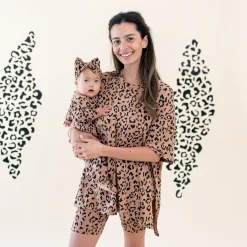 Kyte Baby Zippered Footie in Latte Leopard