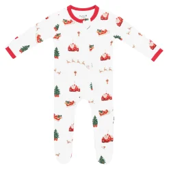 Kyte Baby Zippered Footie in Santa Sleigh Clearance