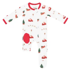 Kyte Baby Zippered Footie in Santa Sleigh Clearance