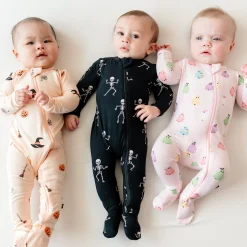 Kyte Baby Zippered Footie in Skeleton Best