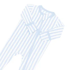 Kyte Baby Zippered Footie in Small Mist Stripe New