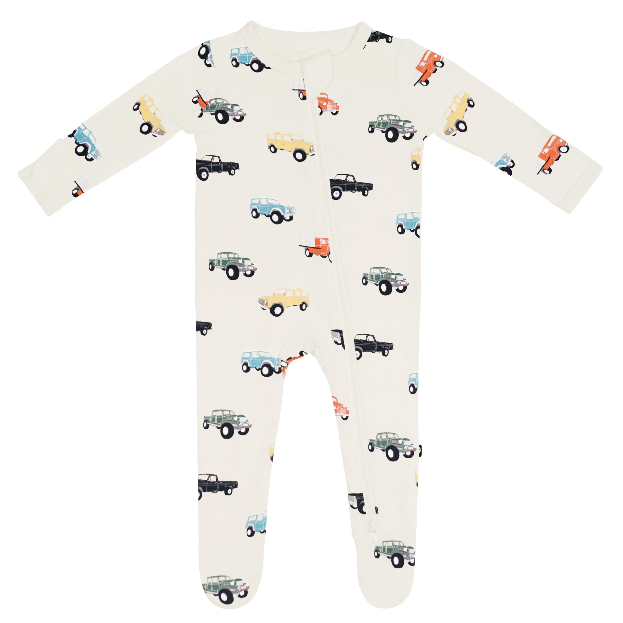 Kyte Baby Zippered Footie in Vintage Truck Hot