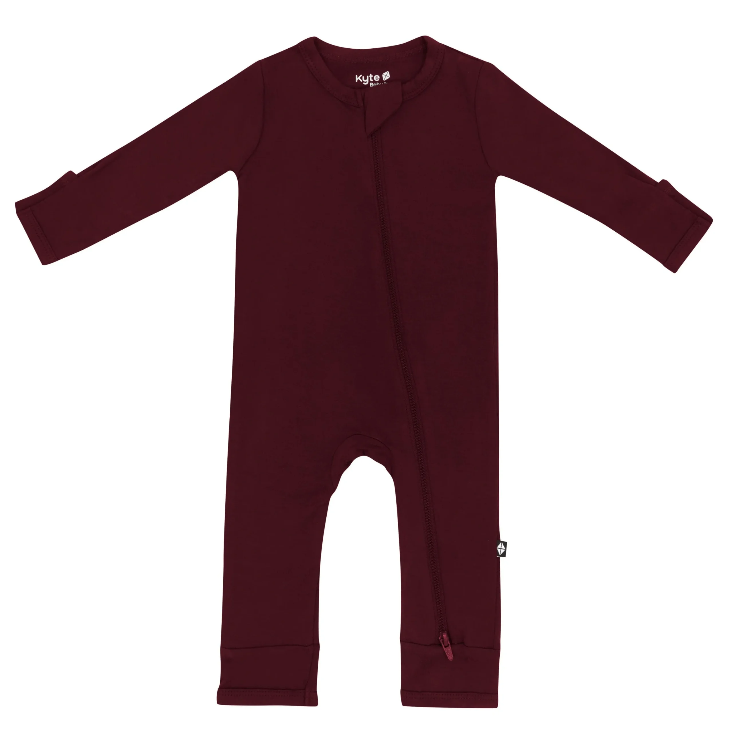 Kyte Baby Zippered Romper in Burgundy Hot