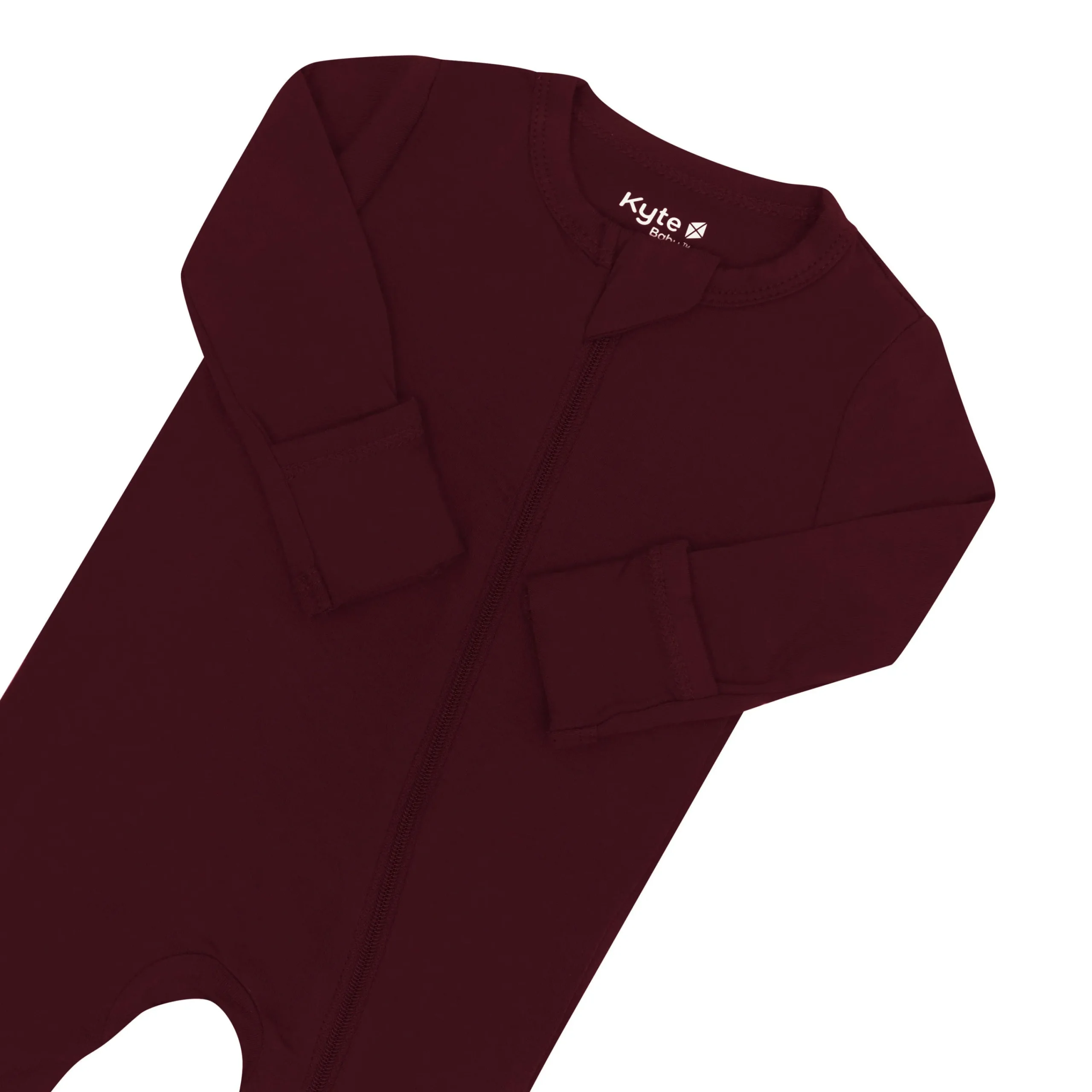 Kyte Baby Zippered Romper in Burgundy Hot