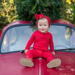 Kyte Baby Zippered Romper in Cardinal Hot
