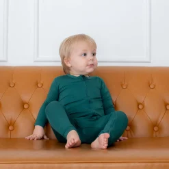 Kyte Baby Zippered Romper in Emerald Discount