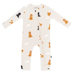 Kyte Baby Zippered Romper in Fluffy Dog New