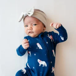Kyte Baby Zippered Romper in Frosty Friends Hot