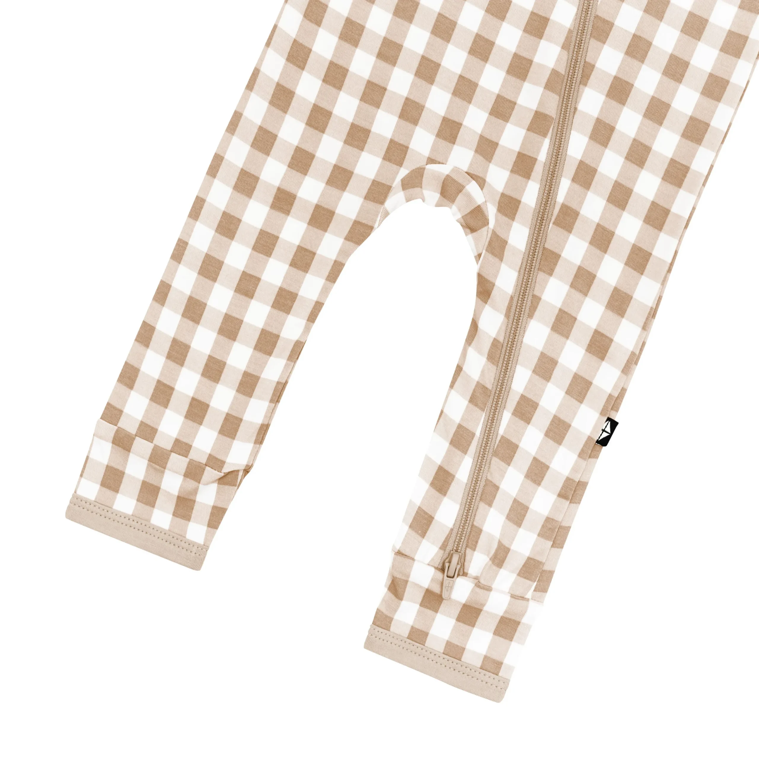 Kyte Baby Zippered Romper in Gingham Bisque Hot