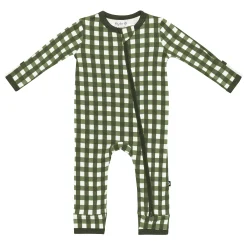 Kyte Baby Zippered Romper in Gingham Fir Best