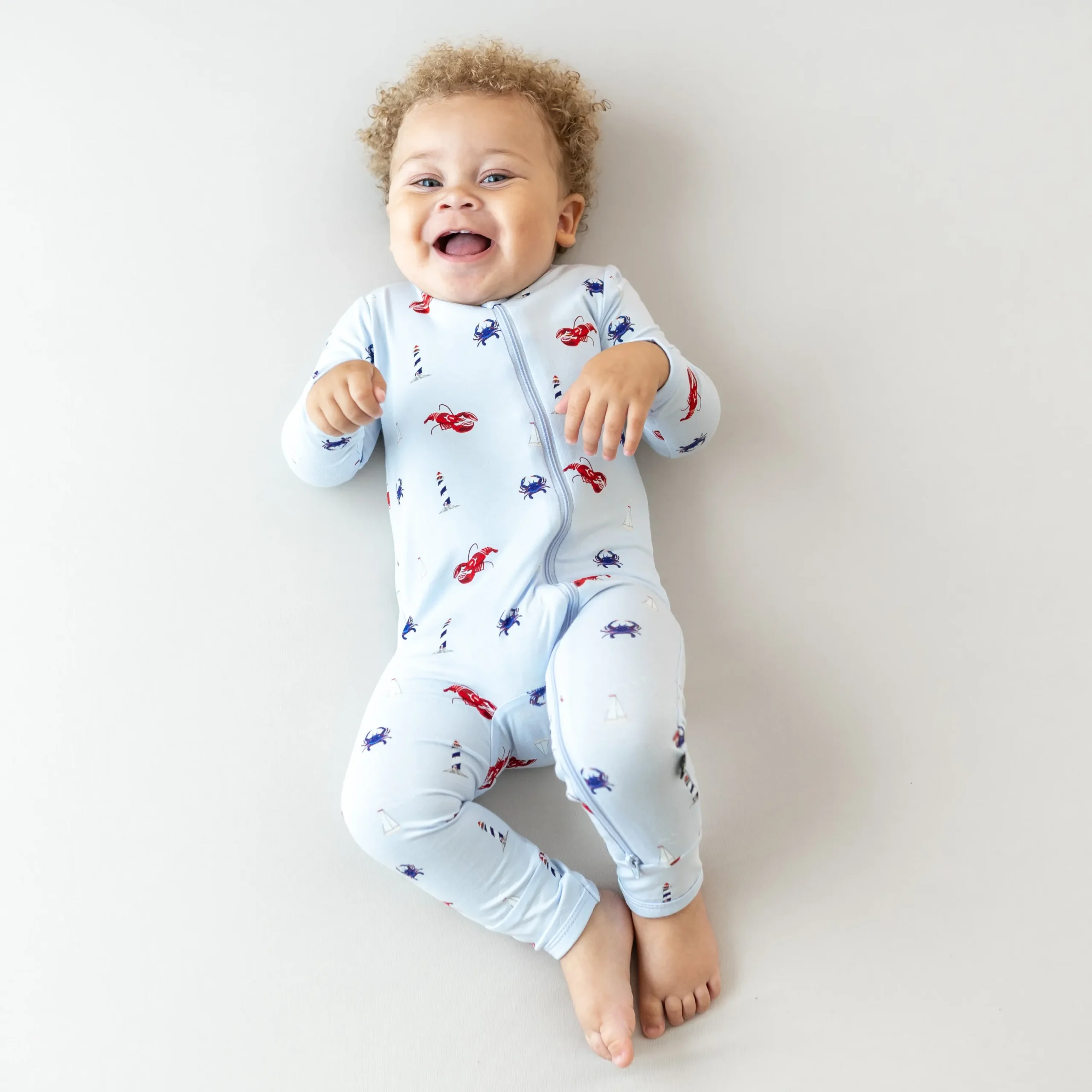 Kyte Baby Zippered Romper in Harbor Best
