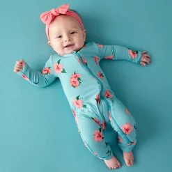 Kyte Baby Zippered Romper in Hibiscus Discount