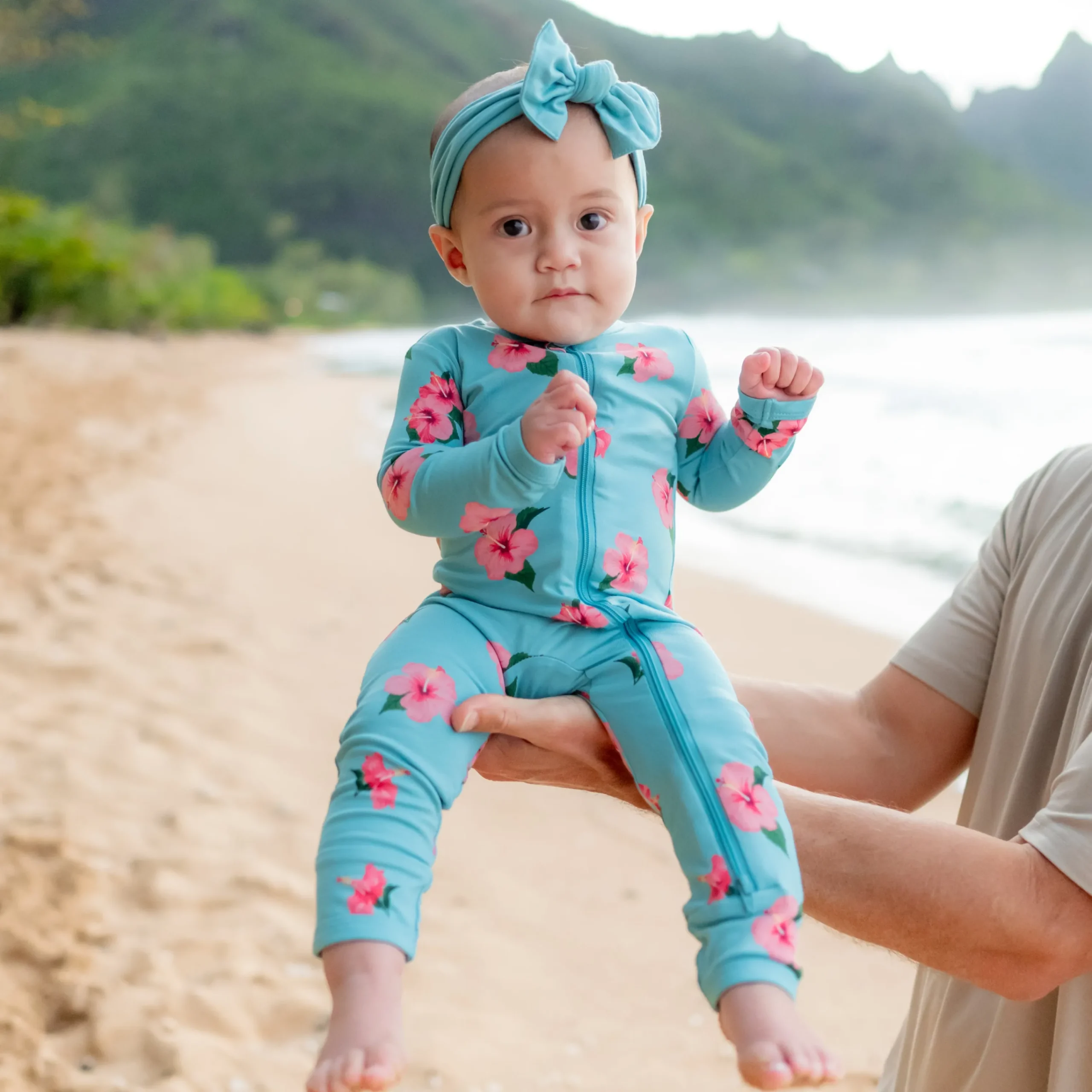Kyte Baby Zippered Romper in Hibiscus Discount