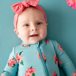 Kyte Baby Zippered Romper in Hibiscus Discount