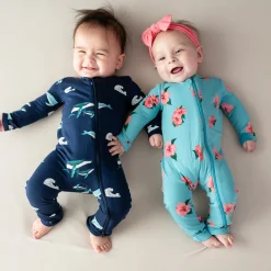 Kyte Baby Zippered Romper in Hibiscus Discount