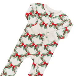 Kyte Baby Zippered Romper in Holiday Bow Outlet