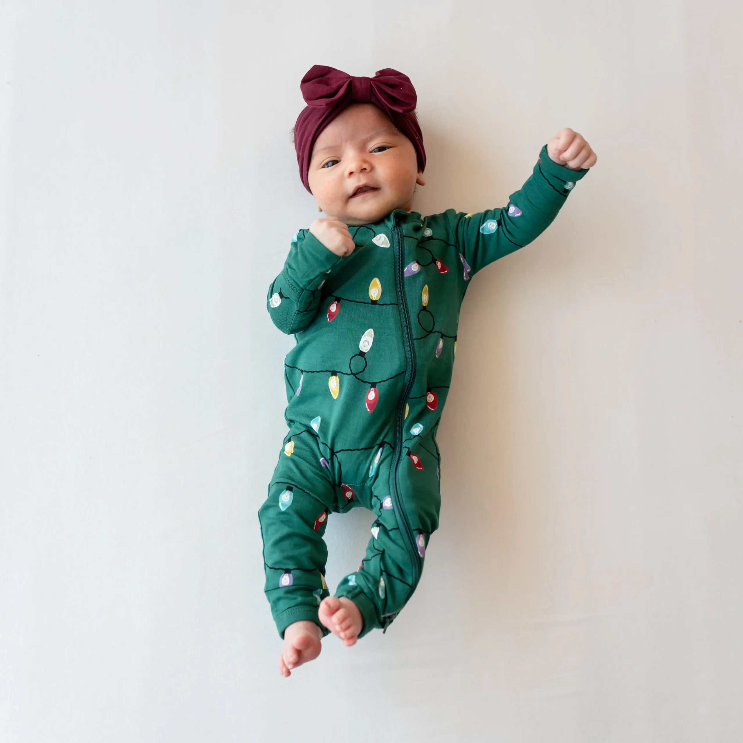 Kyte Baby Zippered Romper in Merry and Bright Clearance