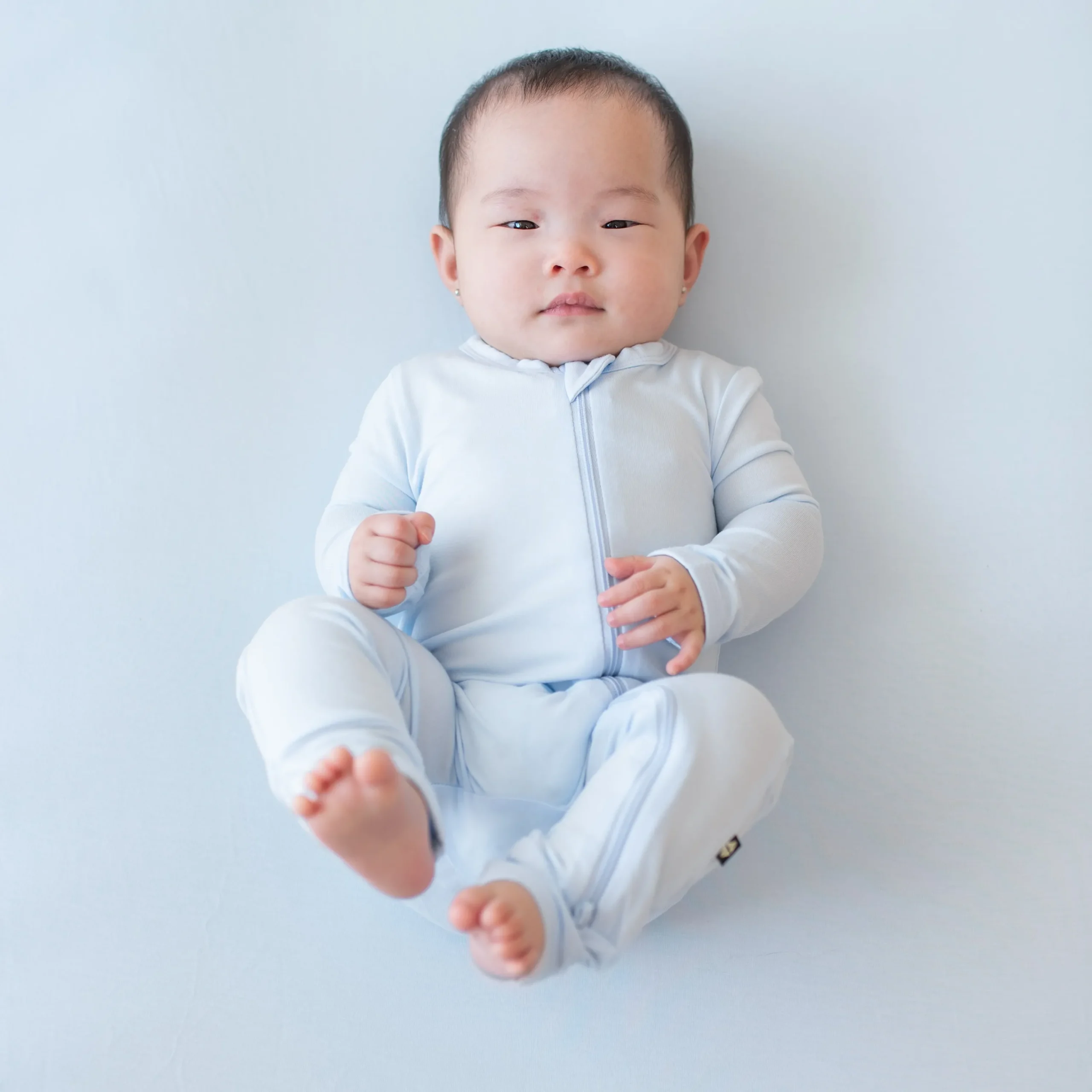 Kyte Baby Zippered Romper in Mist Clearance