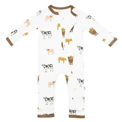 Kyte Baby Zippered Romper in Moo Online