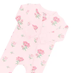 Kyte Baby Zippered Romper in Sakura Peony Hot