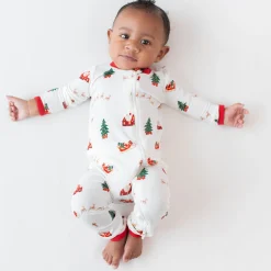 Kyte Baby Zippered Romper in Santa Sleigh Clearance